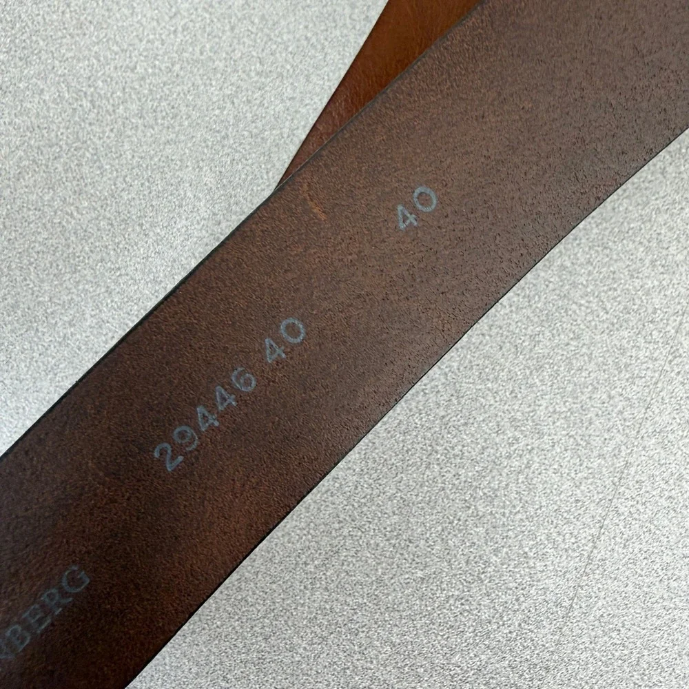 W. Kleinberg Belt Mens 40 Brown Leather Made in Italy Classic Distressed 1.5
